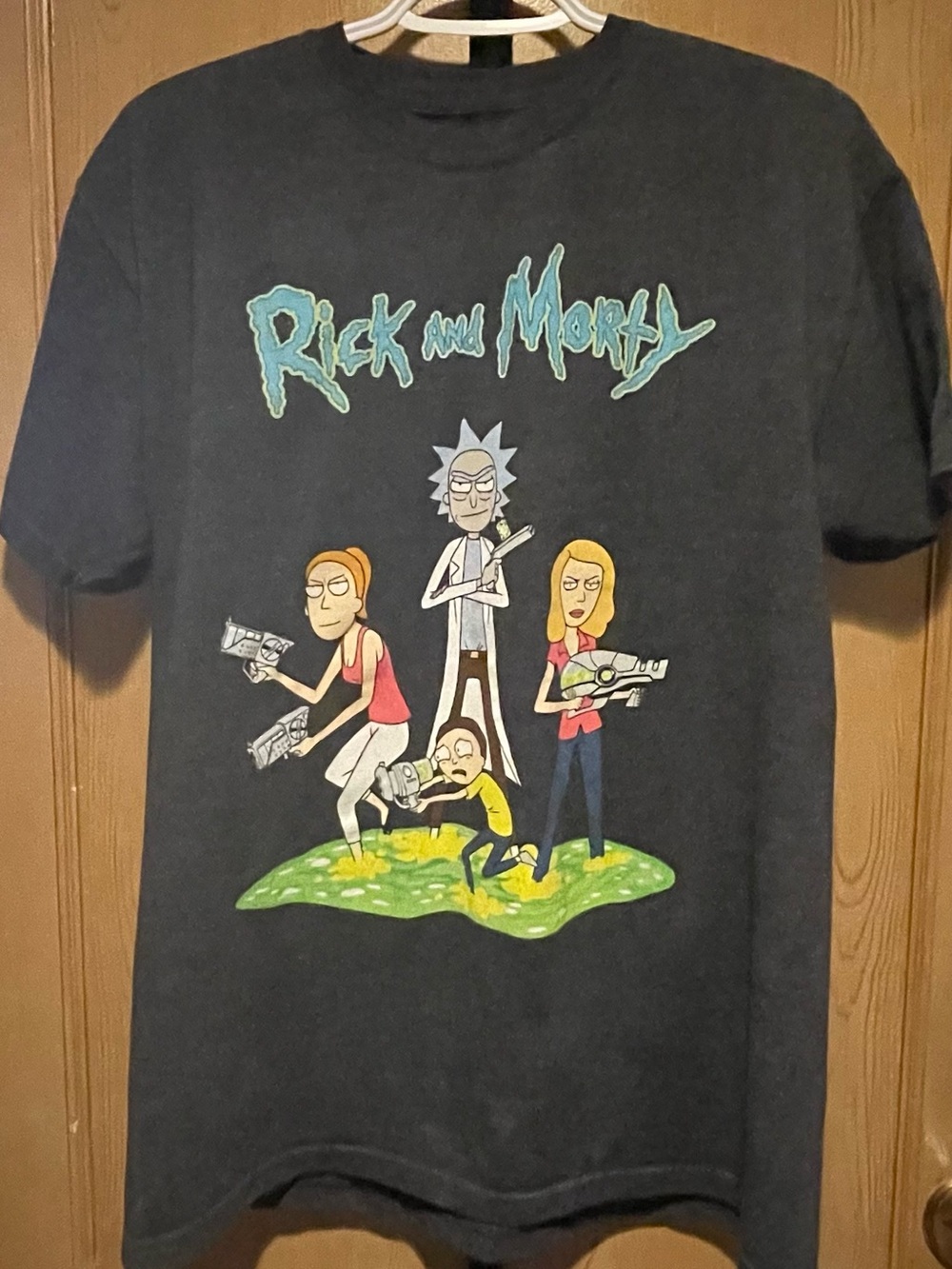 Rick and Morty Black Graphic Tee - Official Logo